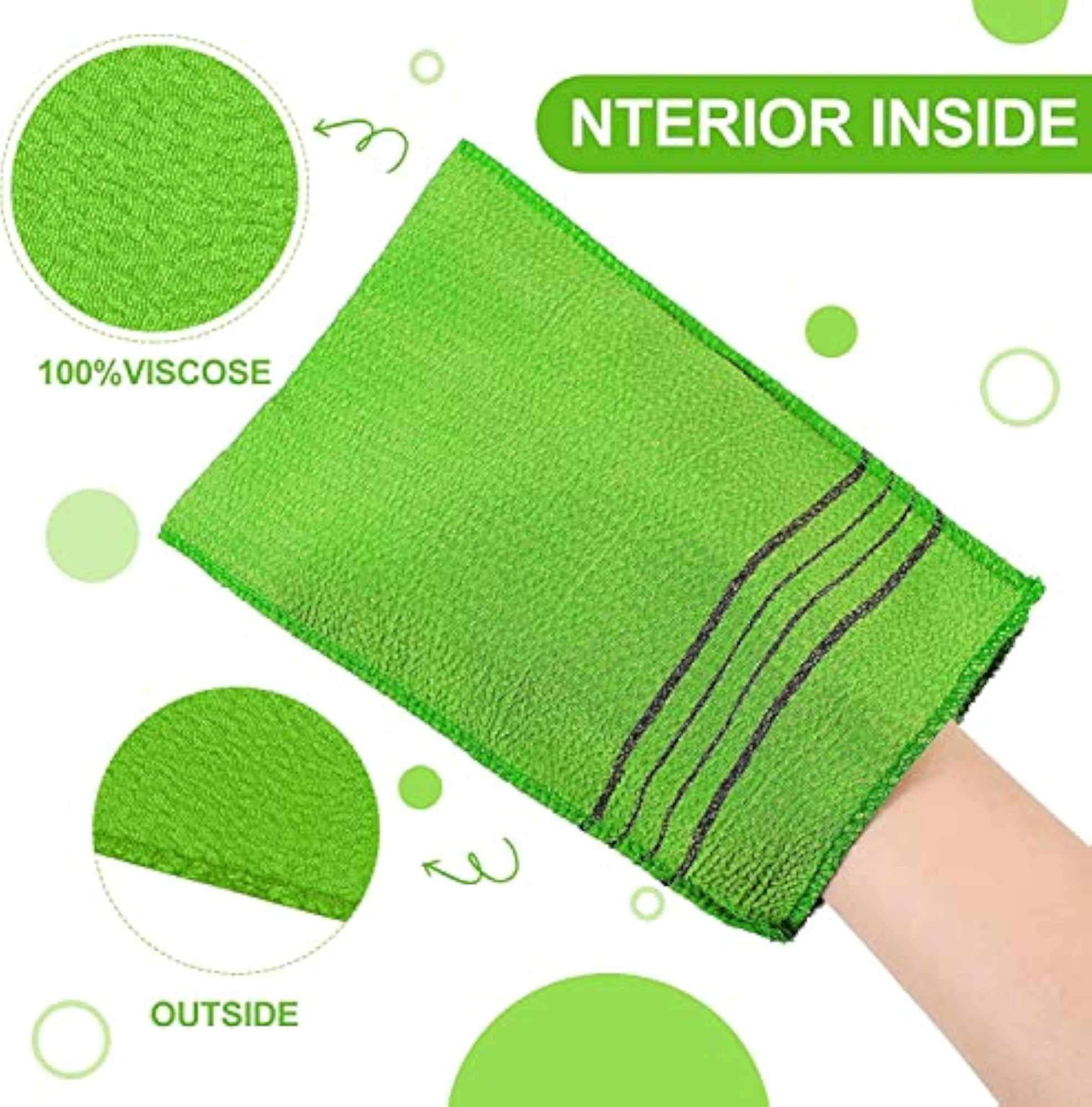 Korean Beauty Exfoliating Bath Scrub Gloves, 2 Pcs